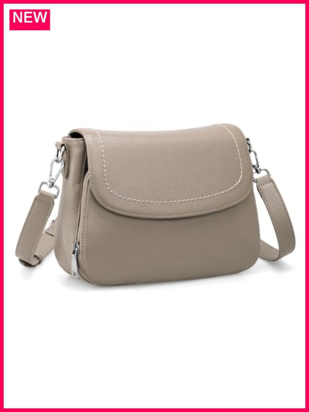 Genuine Leather Saddle Crossbody Bag RFID Wallet Purse